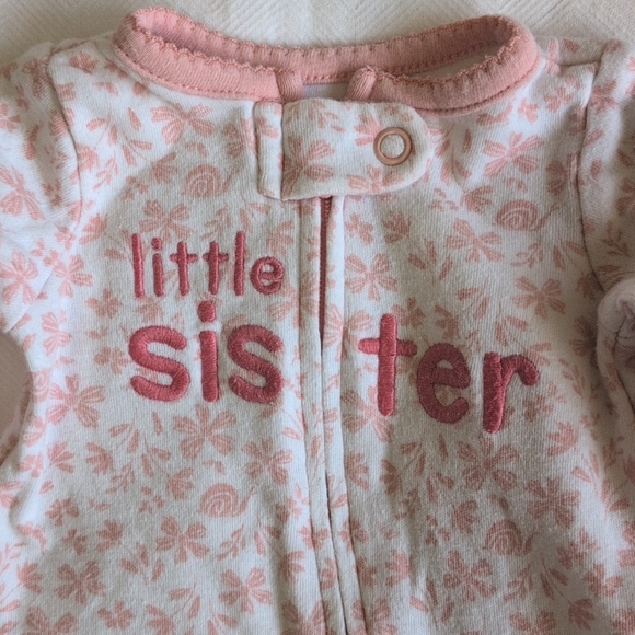 child of mine preemie baby floral cotton 2-way zipper footie sleeper pajamas - Picture 2 of 7